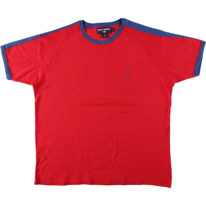 90'S Ralph Lauren POLO SPORT Ringer T-shirt, Men's Size L (approx.), Vintage cotton red type Vintage Second Hand