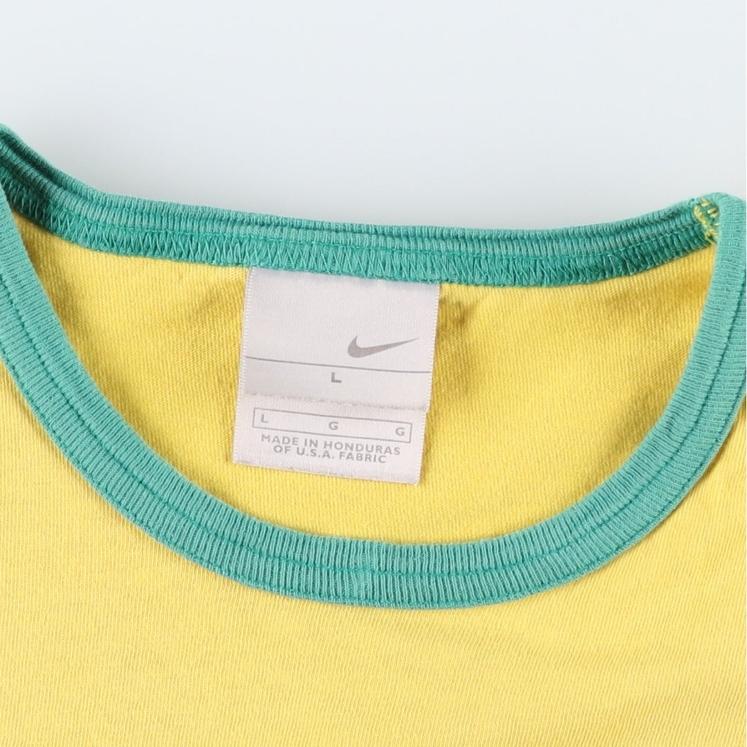 2000'S Nike Ringer T-shirt, Men's Size L cotton yellow type Vintage Second Hand