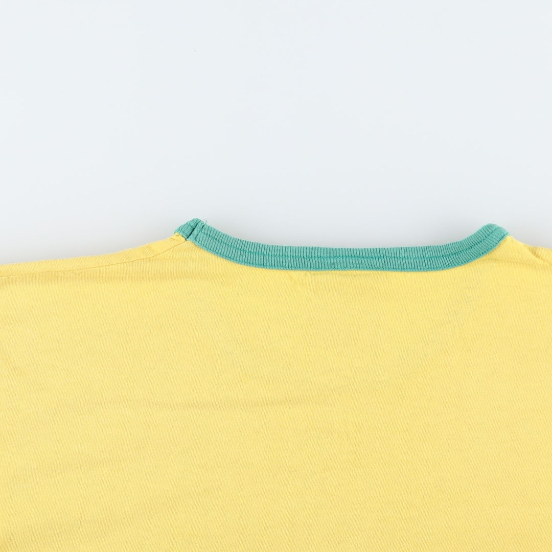2000'S Nike Ringer T-shirt, Men's Size L cotton yellow type Vintage Second Hand