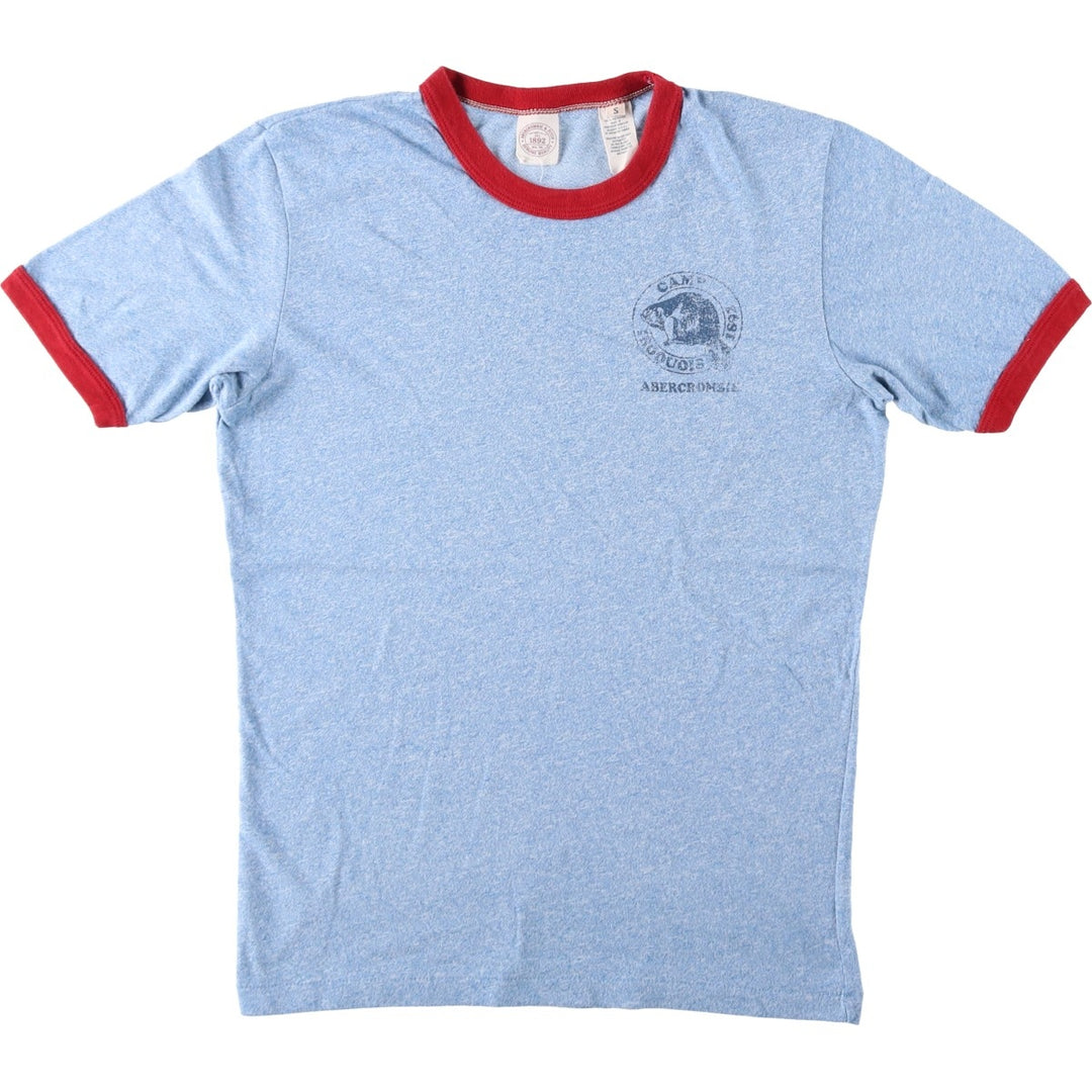 Abercrombie and Fitch Ringer T-shirt, Men's Size S (approx.) cotton blue type Vintage Second Hand