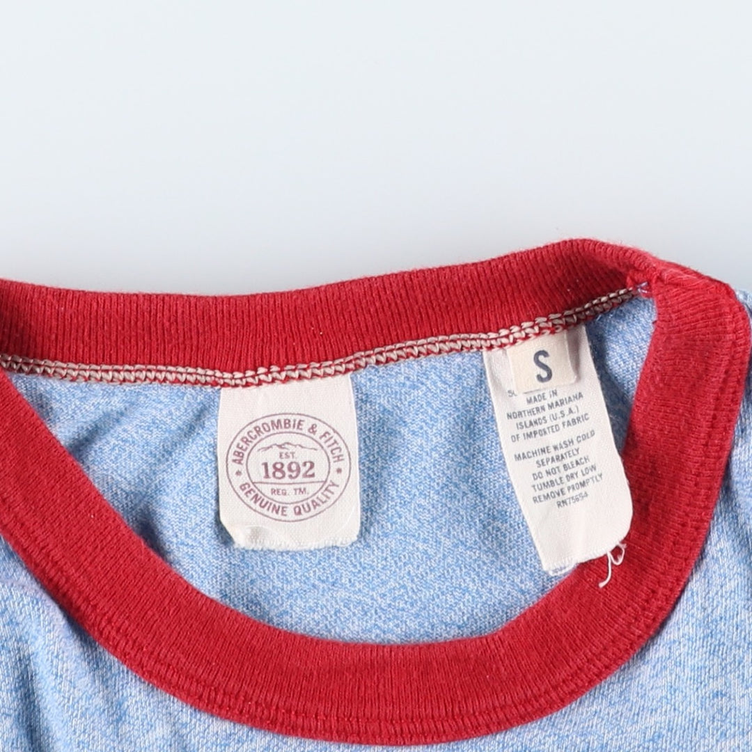 Abercrombie and Fitch Ringer T-shirt, Men's Size S (approx.) cotton blue type Vintage Second Hand