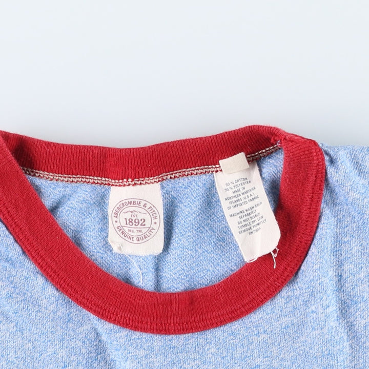 Abercrombie and Fitch Ringer T-shirt, Men's Size S (approx.) cotton blue type Vintage Second Hand