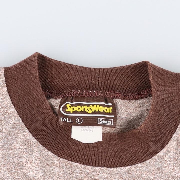 70s-80'S Sears Sportswear Ringer T-shirt, Men's Size L (approx.), Vintage polyester brown type Vintage Second Hand
