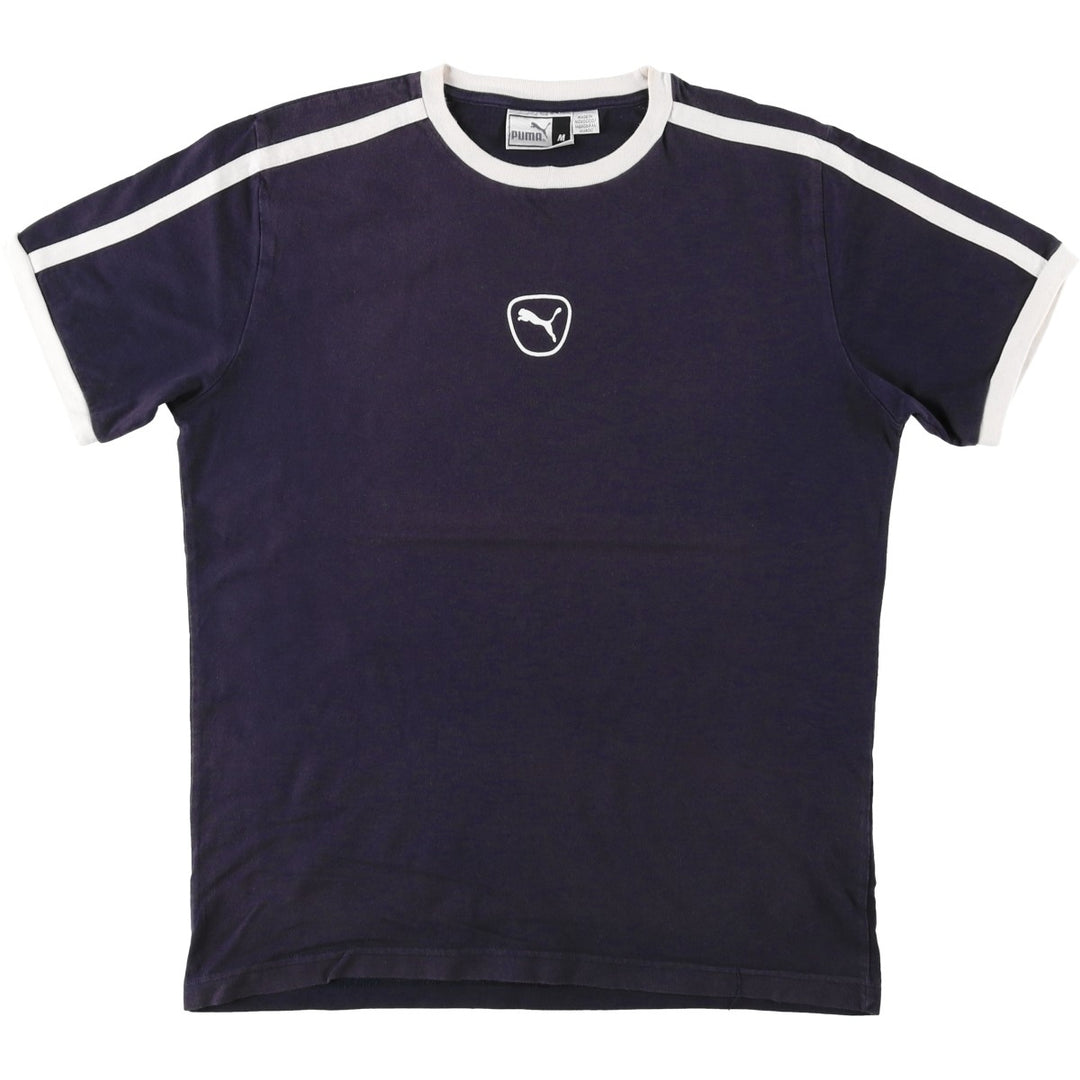 90s-00'S Puma Center Logo Ringer T-Shirt, Men's Size M (approx.), Vintage cotton navy blue type Vintage Second Hand