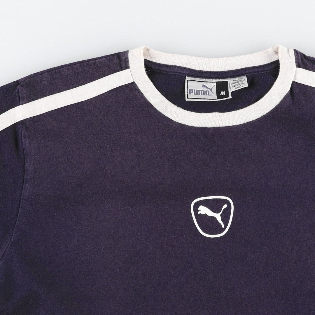 90s-00'S Puma Center Logo Ringer T-Shirt, Men's Size M (approx.), Vintage cotton navy blue type Vintage Second Hand