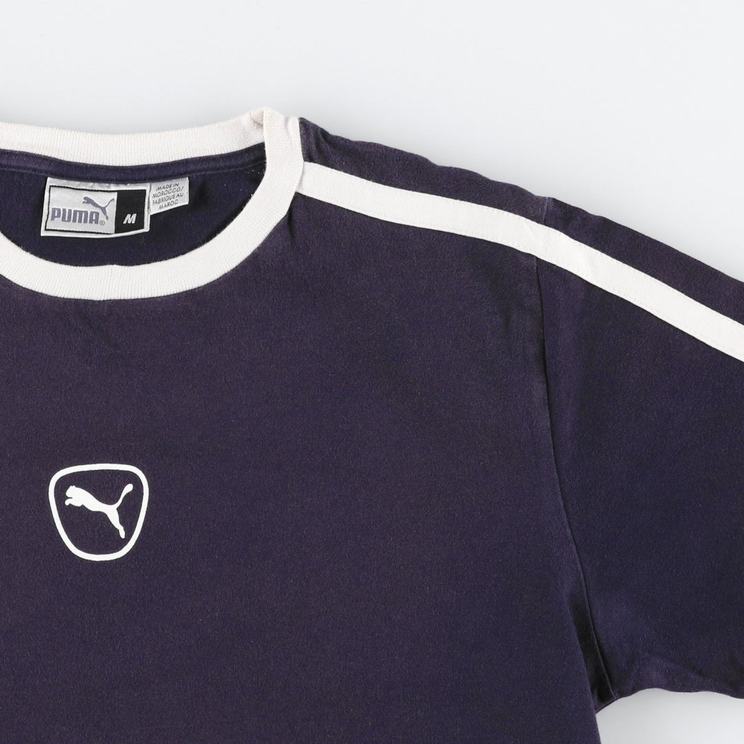 90s-00'S Puma Center Logo Ringer T-Shirt, Men's Size M (approx.), Vintage cotton navy blue type Vintage Second Hand