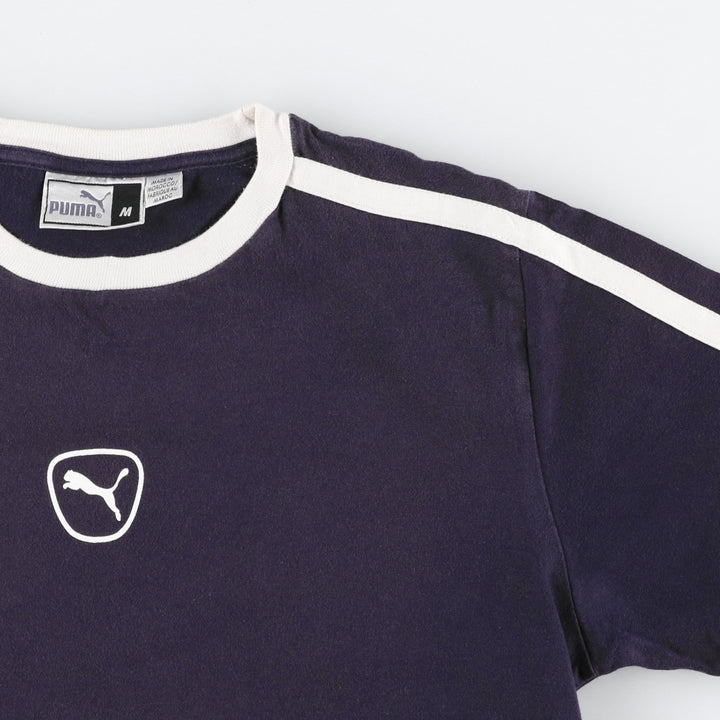 90s-00'S Puma Center Logo Ringer T-Shirt, Men's Size M (approx.), Vintage cotton navy blue type Vintage Second Hand