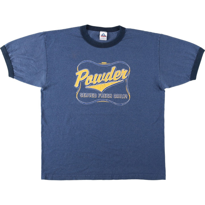 2000'S ALSTYLE Ringer T-shirt, Men's XL equivalent. cotton navy blue type Vintage Second Hand