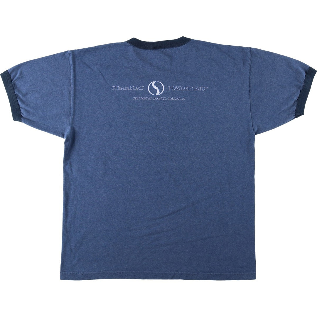 2000'S ALSTYLE Ringer T-shirt, Men's XL equivalent. cotton navy blue type Vintage Second Hand