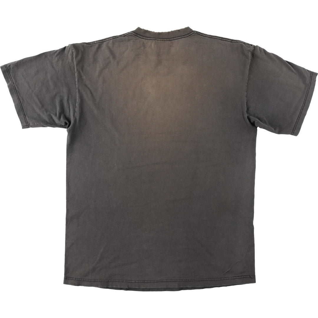 Stand OUT Wolf Pattern Animal T-Shirt, Made in USA, Men's XL equivalent. cotton Charcoal Vintage Second Hand