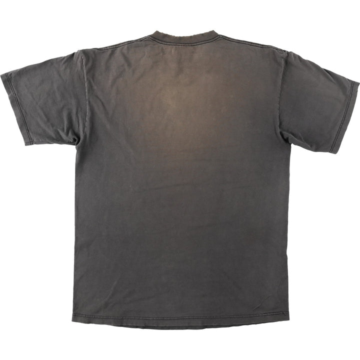 Stand OUT Wolf Pattern Animal T-Shirt, Made in USA, Men's XL equivalent. cotton Charcoal Vintage Second Hand