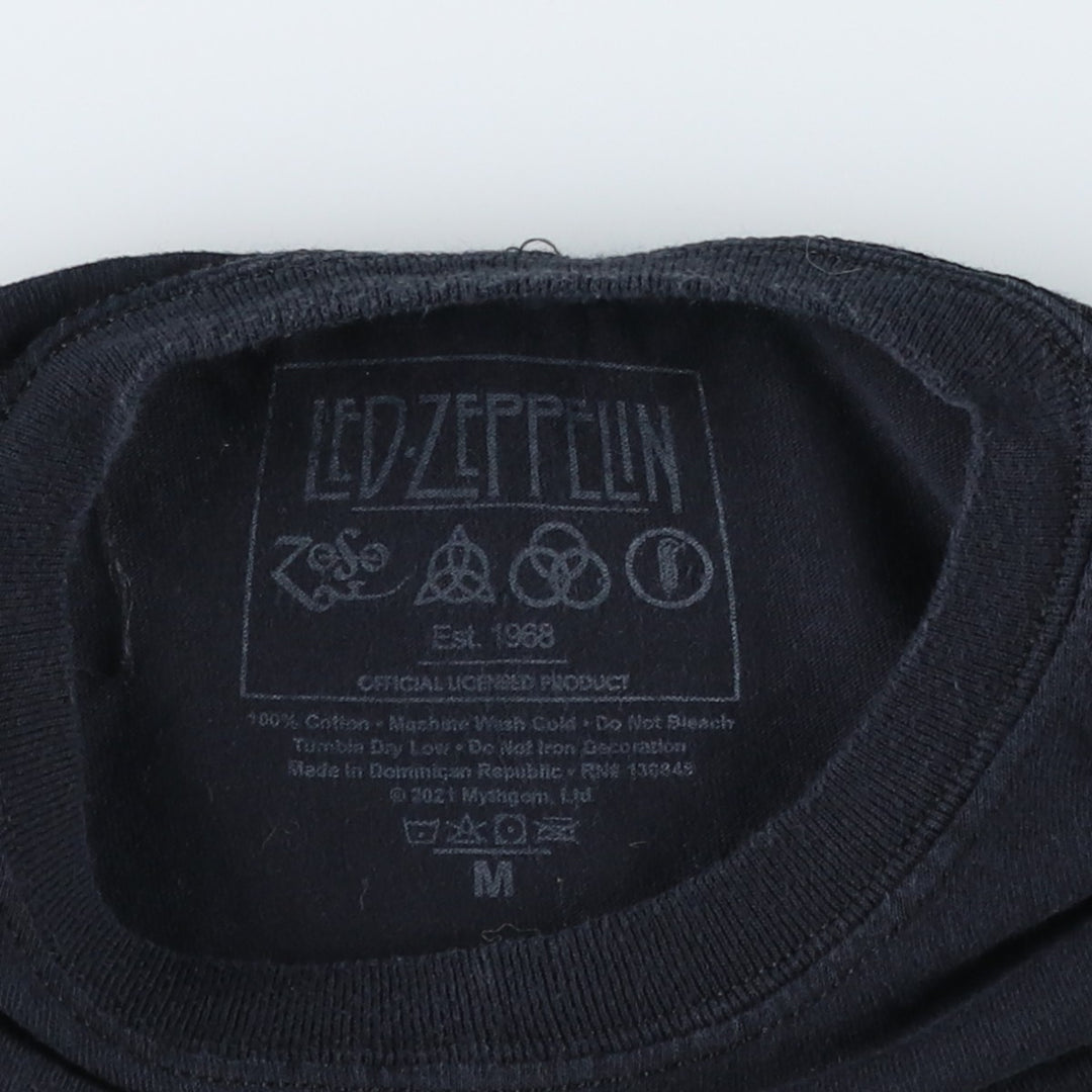 Led Zeppelin Band T-shirt, Band T, Men's M size cotton black type Vintage Second Hand