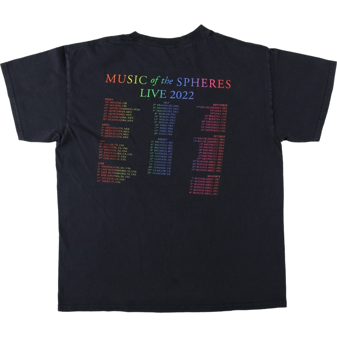 COLDPLAY Band T-shirt, Men's Size L (approx.) cotton black type Vintage Second Hand