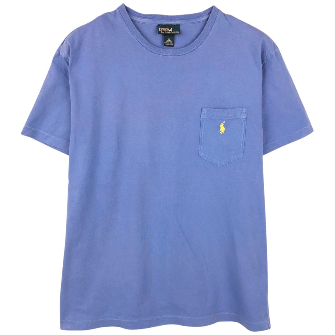 Ralph Lauren POLO by Ralph Lauren Short Sleeve One Point Logo Pocket T-Shirt Men's M cotton Blue type light blue Vintage Second Hand