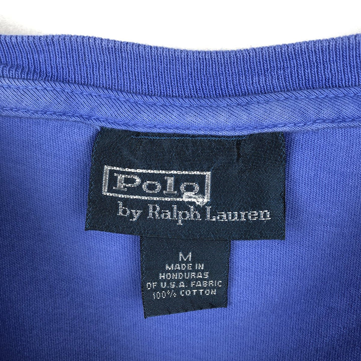 Ralph Lauren POLO by Ralph Lauren Short Sleeve One Point Logo Pocket T-Shirt Men's M cotton Blue type light blue Vintage Second Hand