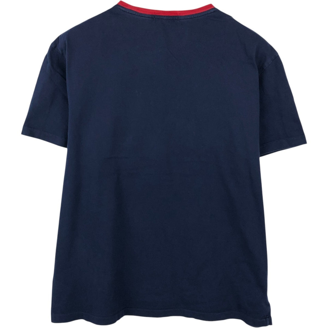 Ralph Lauren POLO RALPH LAUREN CLASSIC FIT short-sleeved logo T-shirt, men's size L cotton navy blue type Vintage Second Hand