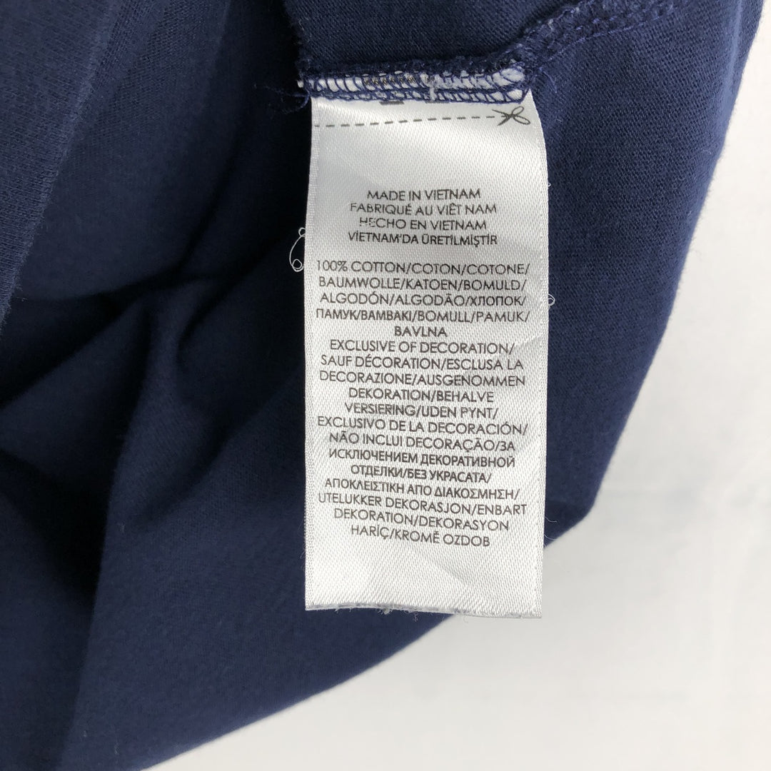 Ralph Lauren POLO RALPH LAUREN CLASSIC FIT short-sleeved logo T-shirt, men's size L cotton navy blue type Vintage Second Hand