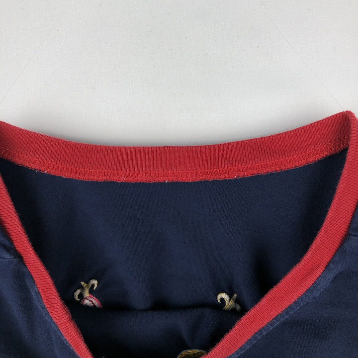 Ralph Lauren POLO RALPH LAUREN CLASSIC FIT short-sleeved logo T-shirt, men's size L cotton navy blue type Vintage Second Hand