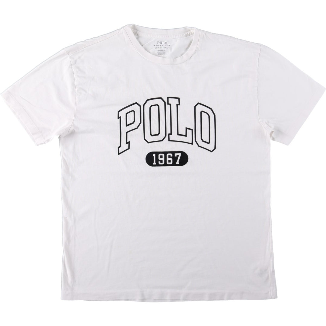 Ralph Lauren POLO RALPH LAUREN CLASSIC FIT Short-Sleeve Logo T-Shirt, Men's Size S (approx.) cotton white type Vintage Second Hand