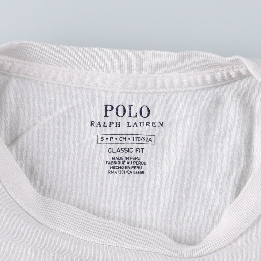 Ralph Lauren POLO RALPH LAUREN CLASSIC FIT Short-Sleeve Logo T-Shirt, Men's Size S (approx.) cotton white type Vintage Second Hand
