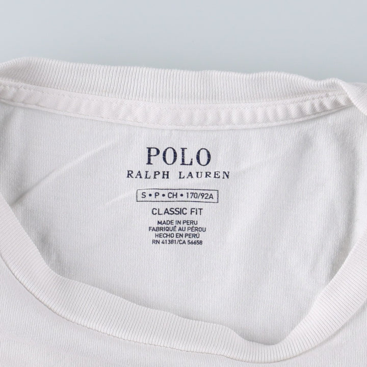 Ralph Lauren POLO RALPH LAUREN CLASSIC FIT Short-Sleeve Logo T-Shirt, Men's Size S (approx.) cotton white type Vintage Second Hand