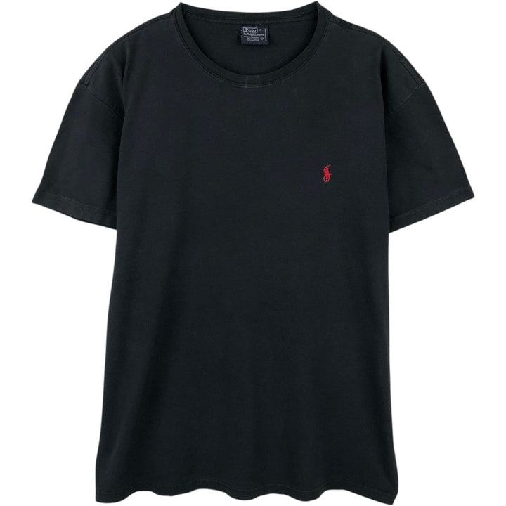 Ralph Lauren POLO by Ralph Lauren short sleeve one point logo T-shirt men's M size cotton black type Vintage Second Hand