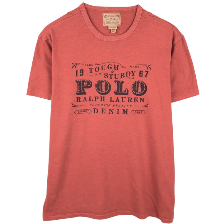 Ralph Lauren POLO by Ralph Lauren short sleeve printed T-shirt, men's size M cotton red type Vintage Second Hand