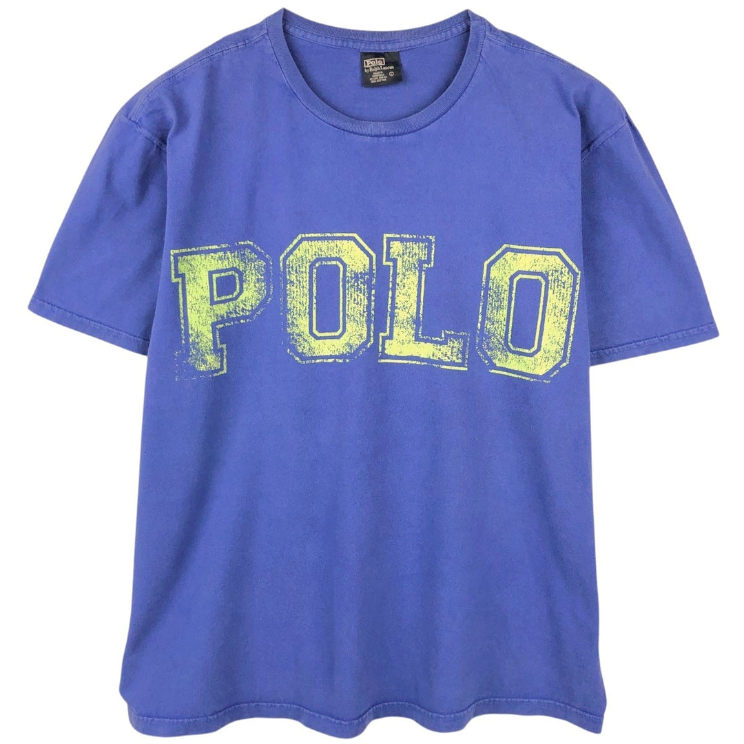 Ralph Lauren POLO by Ralph Lauren CUSTOM FIT Short-Sleeve Logo T-Shirt, Men's Size L (approx.) cotton blue type Vintage Second Hand