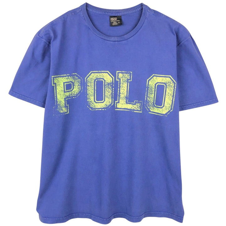 Ralph Lauren POLO by Ralph Lauren CUSTOM FIT Short-Sleeve Logo T-Shirt, Men's Size L (approx.) cotton blue type Vintage Second Hand