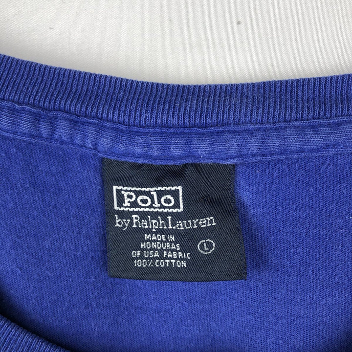 Ralph Lauren POLO by Ralph Lauren CUSTOM FIT Short-Sleeve Logo T-Shirt, Men's Size L (approx.) cotton blue type Vintage Second Hand