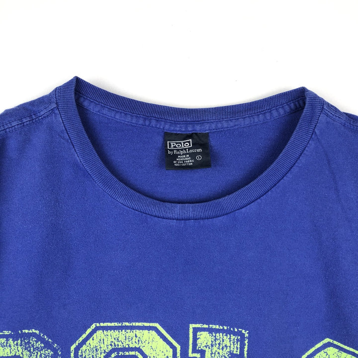 Ralph Lauren POLO by Ralph Lauren CUSTOM FIT Short-Sleeve Logo T-Shirt, Men's Size L (approx.) cotton blue type Vintage Second Hand