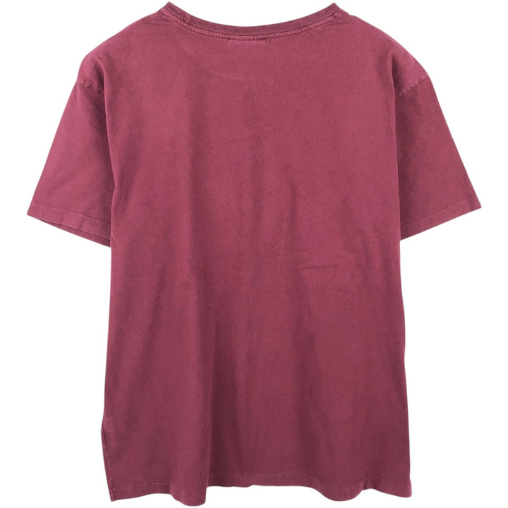 Ralph Lauren POLO by Ralph Lauren short sleeve one point logo T-shirt men's L size cotton Red type red-purple Vintage Second Hand