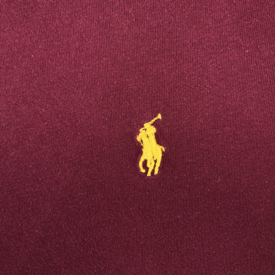 Ralph Lauren POLO by Ralph Lauren short sleeve one point logo T-shirt men's L size cotton Red type red-purple Vintage Second Hand