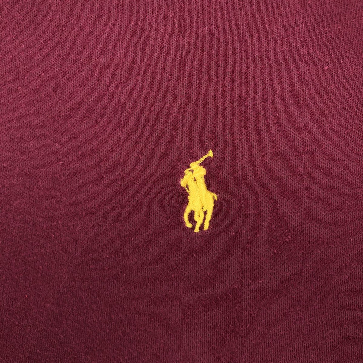 Ralph Lauren POLO by Ralph Lauren short sleeve one point logo T-shirt men's L size cotton Red type red-purple Vintage Second Hand