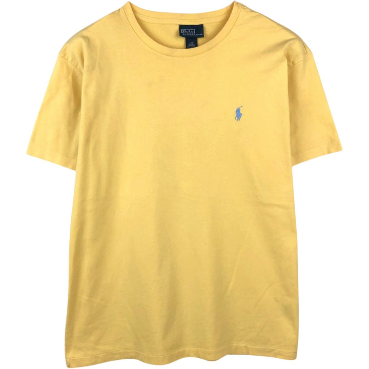 Ralph Lauren POLO by Ralph Lauren short sleeve one point logo T-shirt men's M size cotton yellow type Vintage Second Hand