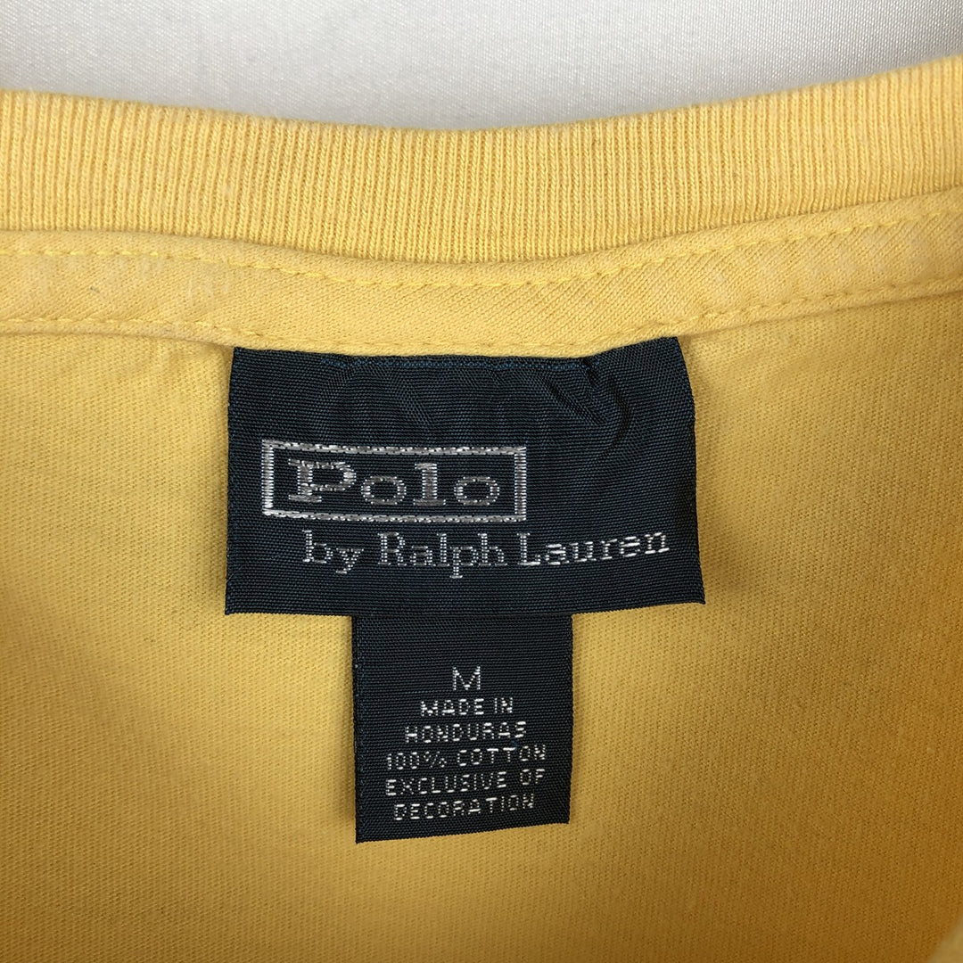 Ralph Lauren POLO by Ralph Lauren short sleeve one point logo T-shirt men's M size cotton yellow type Vintage Second Hand
