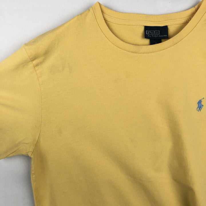 Ralph Lauren POLO by Ralph Lauren short sleeve one point logo T-shirt men's M size cotton yellow type Vintage Second Hand