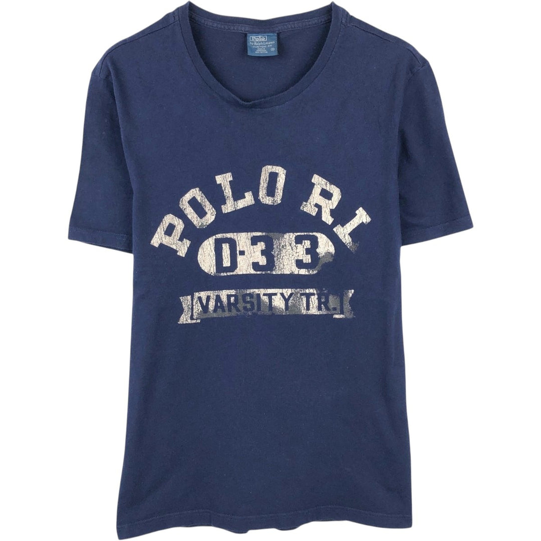 Ralph Lauren POLO by Ralph Lauren CUSTOM FIT Short-Sleeve Printed T-Shirt, Men's Size M (approx.) cotton navy blue type Vintage Second Hand