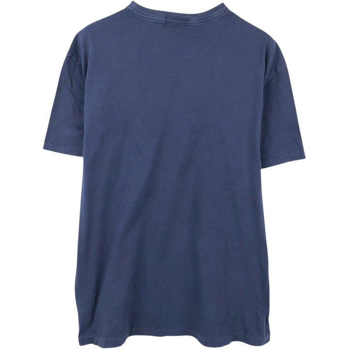 Ralph Lauren POLO RALPH LAUREN CLASSIC FIT short-sleeved logo T-shirt, men's size L cotton navy blue type Vintage Second Hand