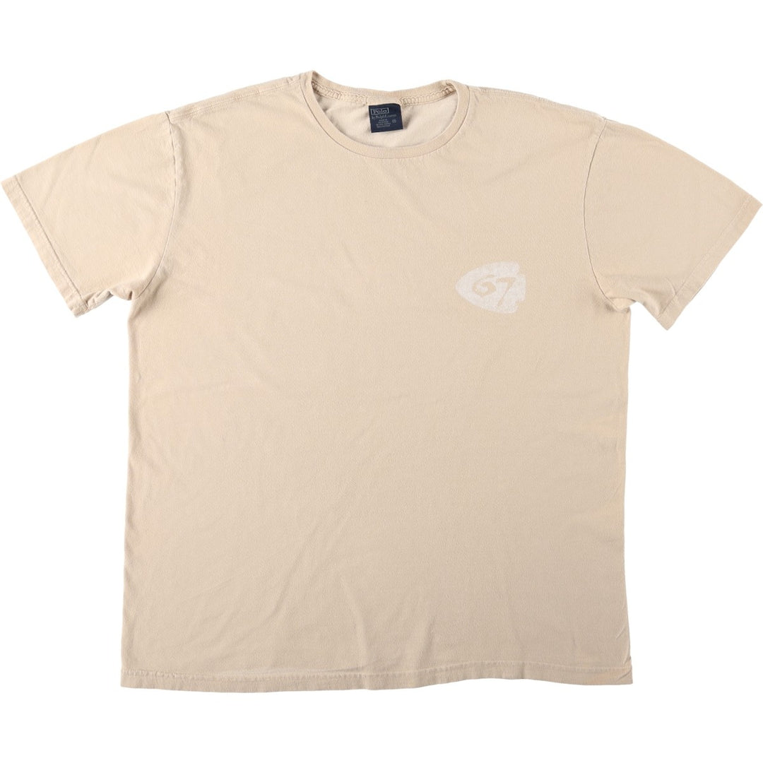 Ralph Lauren POLO by Ralph Lauren short sleeve printed T-shirt, men's size M cotton Beige type Vintage Second Hand