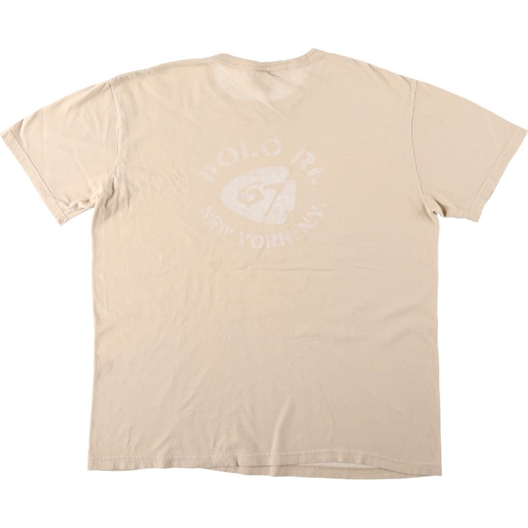Ralph Lauren POLO by Ralph Lauren short sleeve printed T-shirt, men's size M cotton Beige type Vintage Second Hand