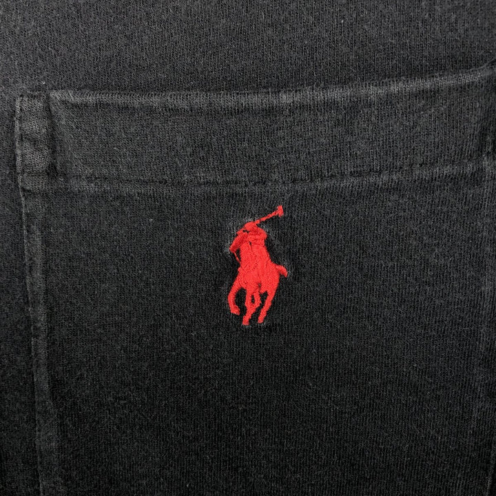 Ralph Lauren POLO by Ralph Lauren Short-Sleeve T-Shirt with One-Point Logo Pocket, Men's Size S (approx.) cotton black type Vintage Second Hand