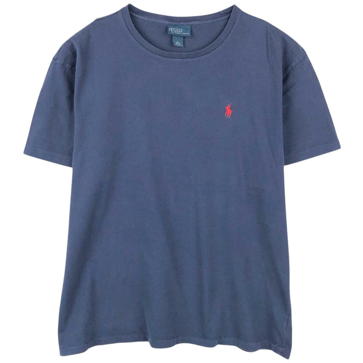 Ralph Lauren POLO by Ralph Lauren short sleeve one point logo T-shirt men's L size cotton navy blue type Vintage Second Hand