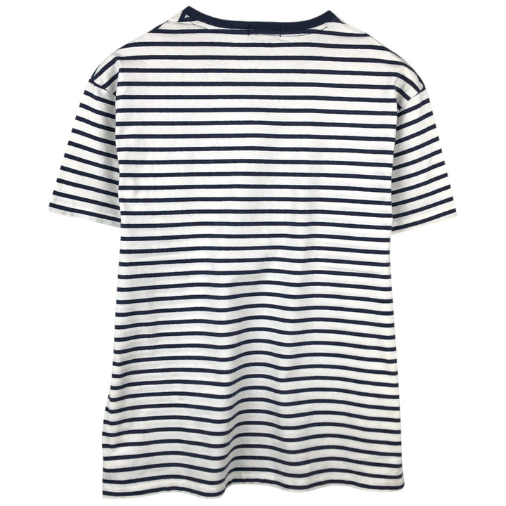 Ralph Lauren POLO RALPH LAUREN CLASSIC FIT V-neck short-sleeve striped T-shirt, men's size L (approx.) cotton white type Vintage Second Hand