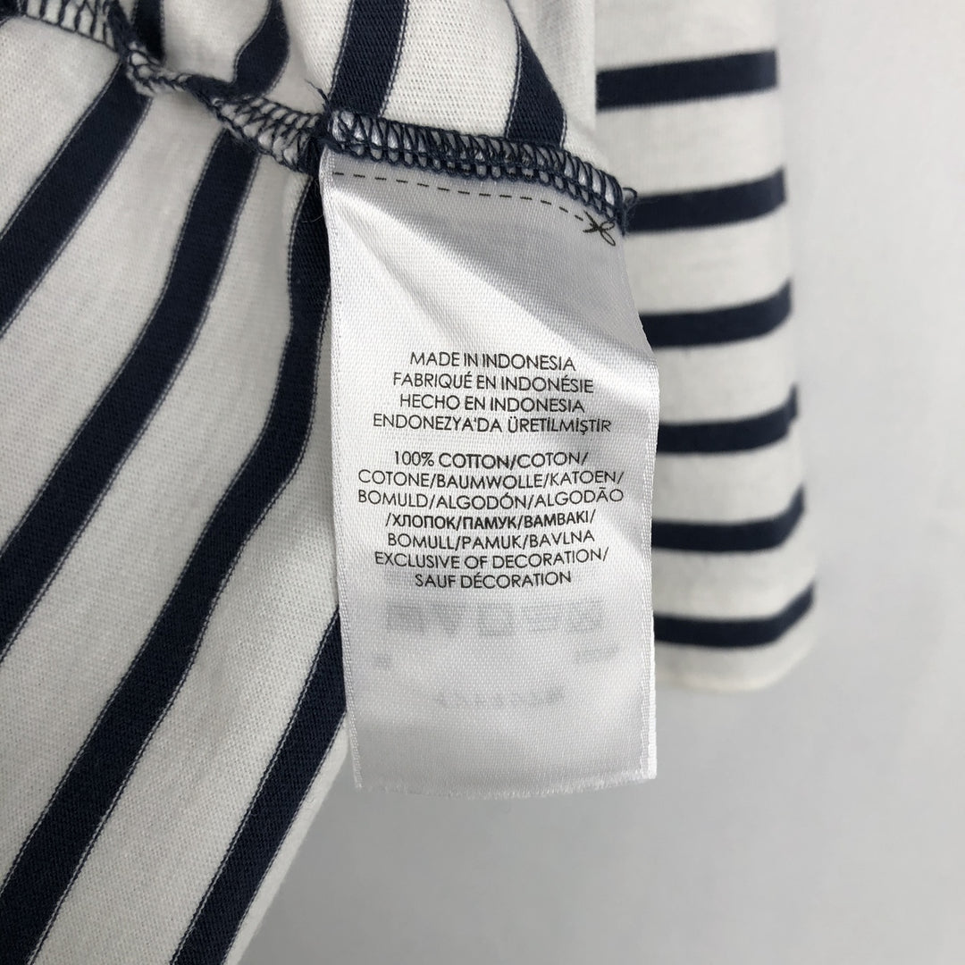 Ralph Lauren POLO RALPH LAUREN CLASSIC FIT V-neck short-sleeve striped T-shirt, men's size L (approx.) cotton white type Vintage Second Hand