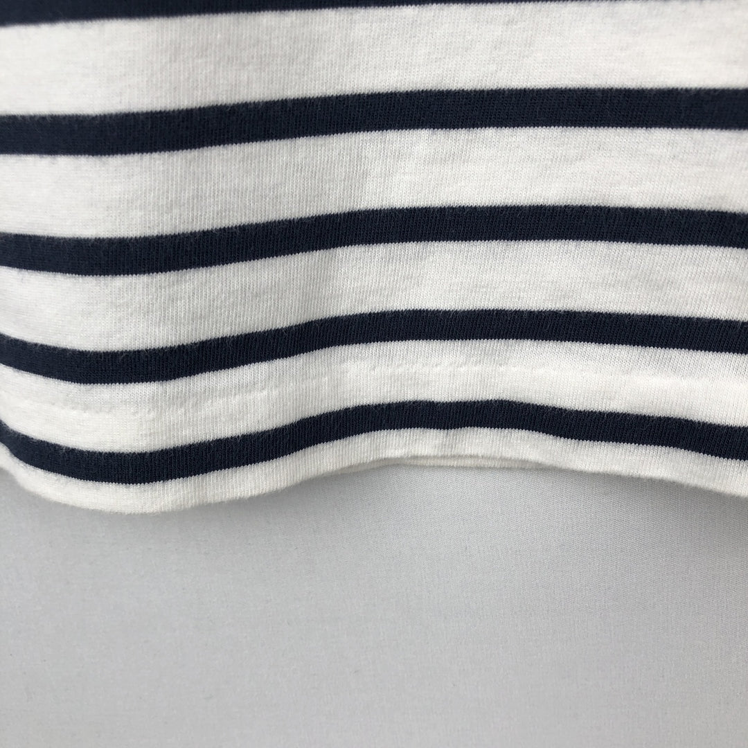 Ralph Lauren POLO RALPH LAUREN CLASSIC FIT V-neck short-sleeve striped T-shirt, men's size L (approx.) cotton white type Vintage Second Hand