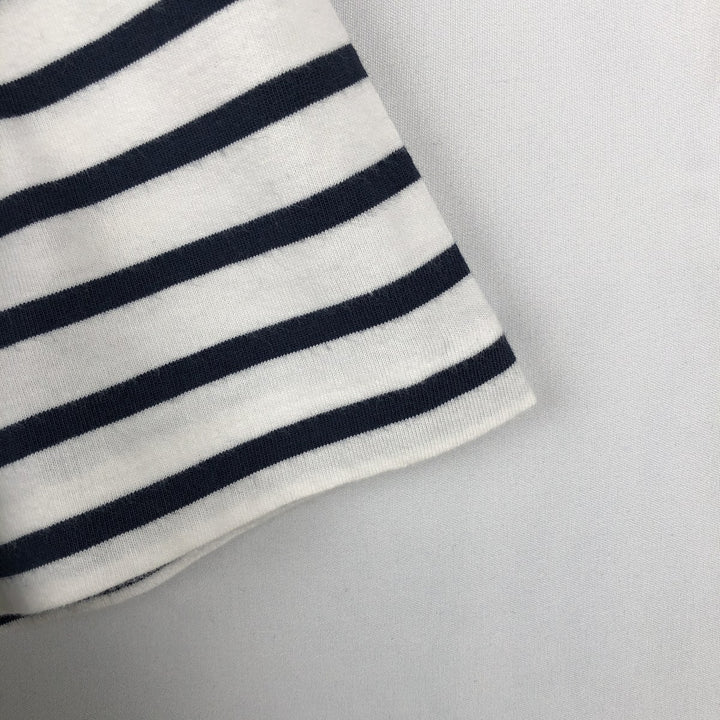 Ralph Lauren POLO RALPH LAUREN CLASSIC FIT V-neck short-sleeve striped T-shirt, men's size L (approx.) cotton white type Vintage Second Hand