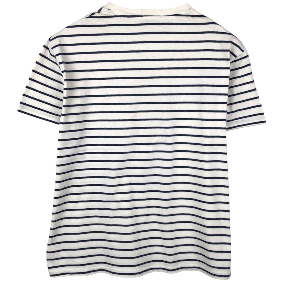 Ralph Lauren POLO RALPH LAUREN CLASSIC FIT short sleeve striped T-shirt, men's size M cotton white type Vintage Second Hand