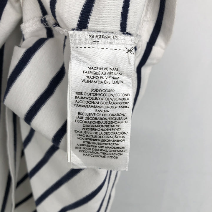 Ralph Lauren POLO RALPH LAUREN CLASSIC FIT short sleeve striped T-shirt, men's size M cotton white type Vintage Second Hand