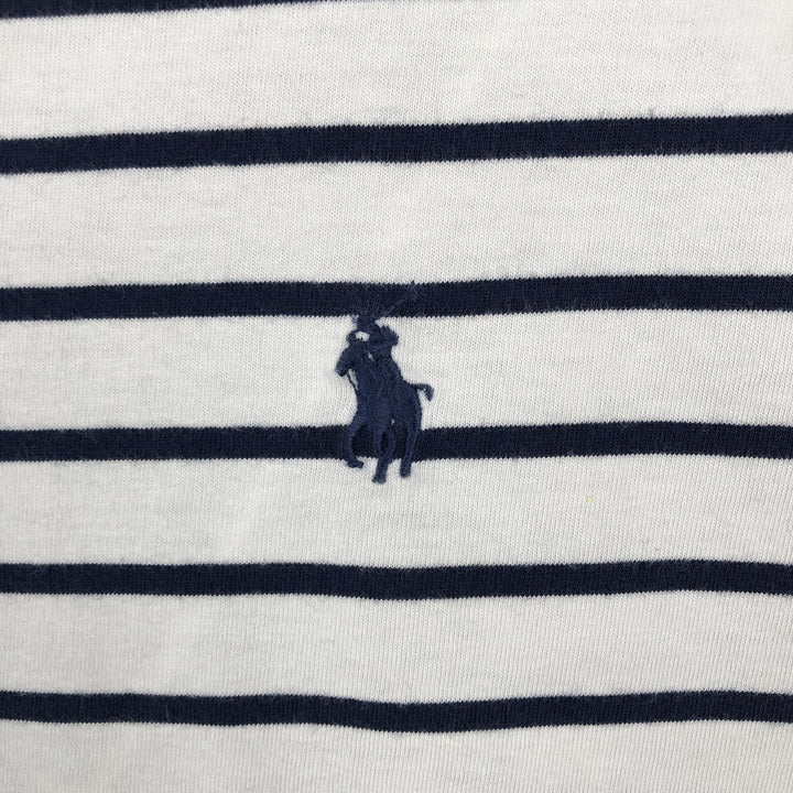 Ralph Lauren POLO RALPH LAUREN CLASSIC FIT short sleeve striped T-shirt, men's size M cotton white type Vintage Second Hand